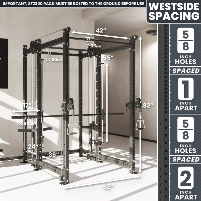 Synergee 2300 Series Power Cage with Plate Loaded Cable Cross Overs and Smith Machine - Sweatfully
