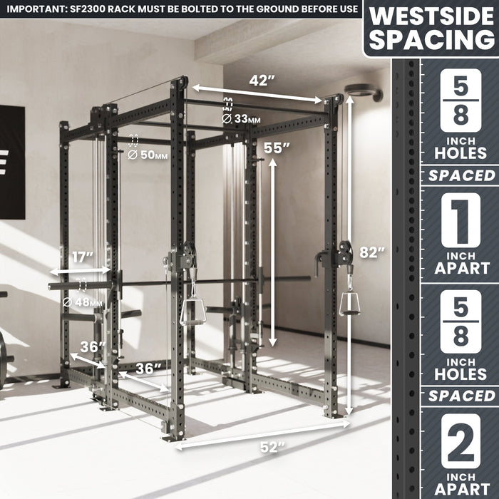 Synergee 2300 Series Power Cage with Plate Loaded Cable Cross Overs and Smith Machine - Sweatfully