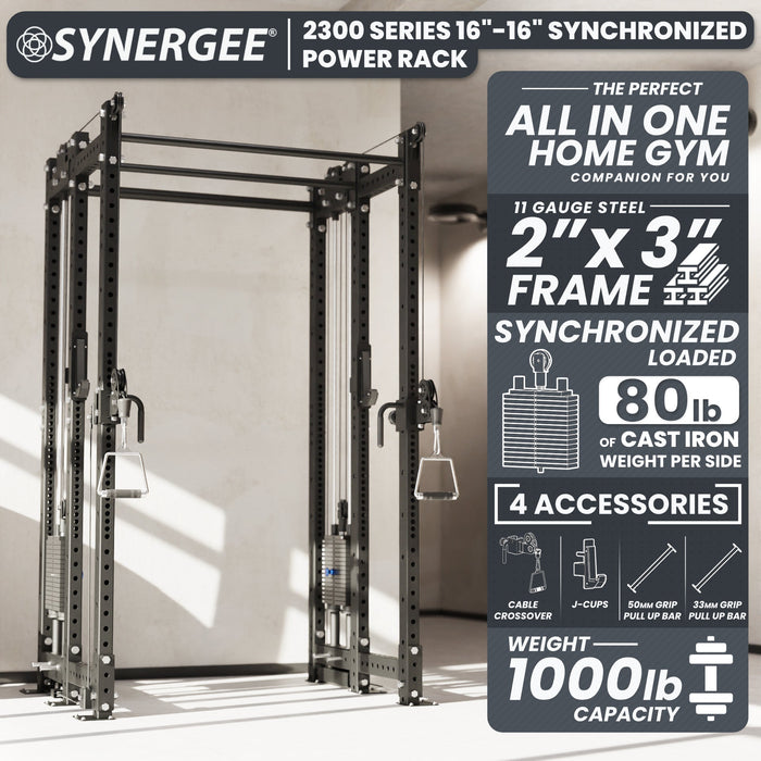 Synergee 2300 Series Power Cage with Synchronized Loaded Cable Cross Overs - Sweatfully