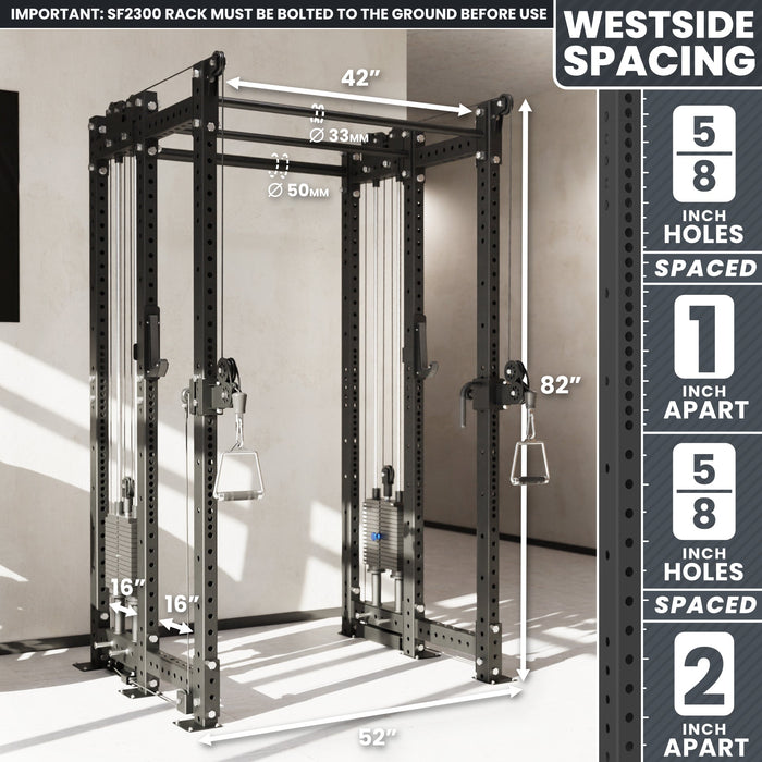 Synergee 2300 Series Power Cage with Synchronized Loaded Cable Cross Overs - Sweatfully