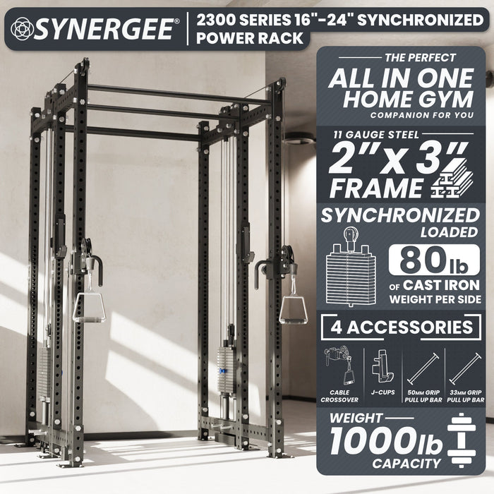 Synergee 2300 Series Power Cage with Synchronized Loaded Cable Cross Overs - Sweatfully