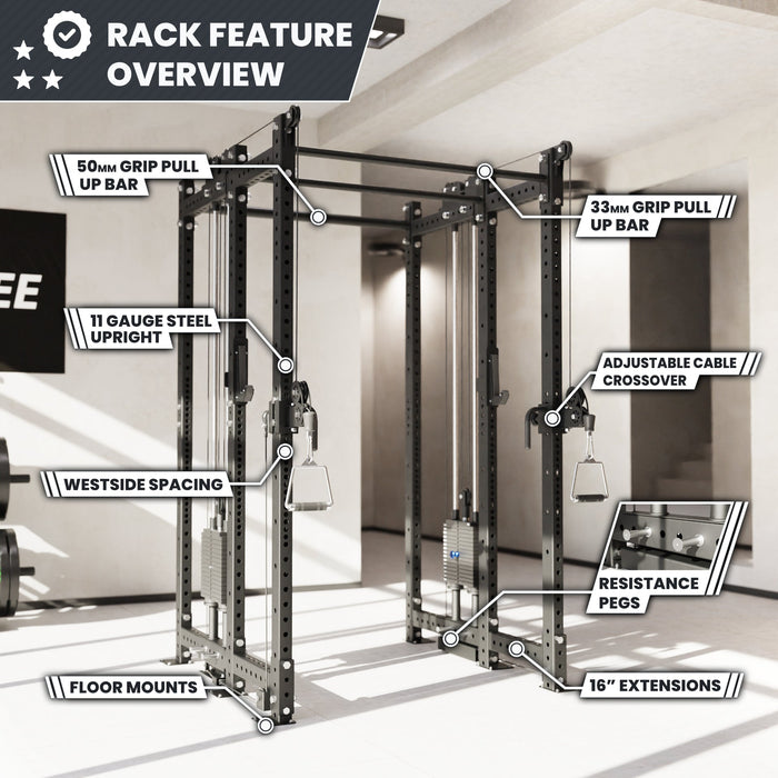 Synergee 2300 Series Power Cage with Synchronized Loaded Cable Cross Overs - Sweatfully