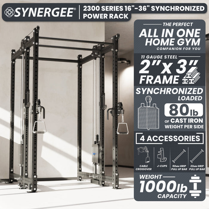 Synergee 2300 Series Power Cage with Synchronized Loaded Cable Cross Overs - Sweatfully