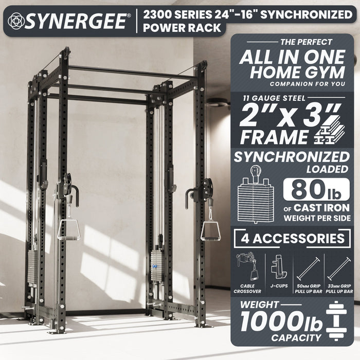 Synergee 2300 Series Power Cage with Synchronized Loaded Cable Cross Overs - Sweatfully