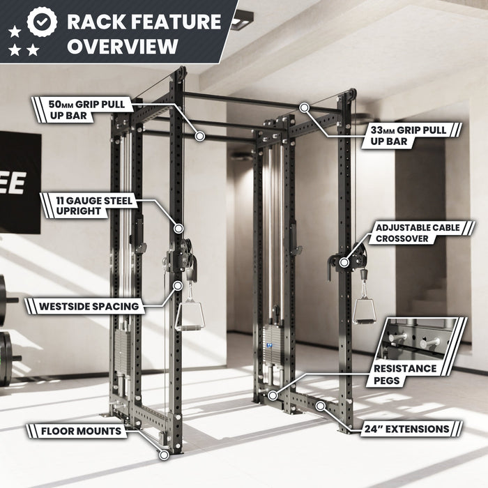 Synergee 2300 Series Power Cage with Synchronized Loaded Cable Cross Overs - Sweatfully