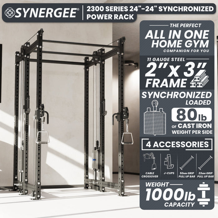 Synergee 2300 Series Power Cage with Synchronized Loaded Cable Cross Overs - Sweatfully