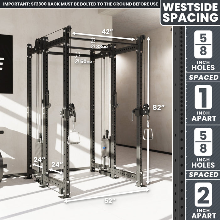 Synergee 2300 Series Power Cage with Synchronized Loaded Cable Cross Overs - Sweatfully