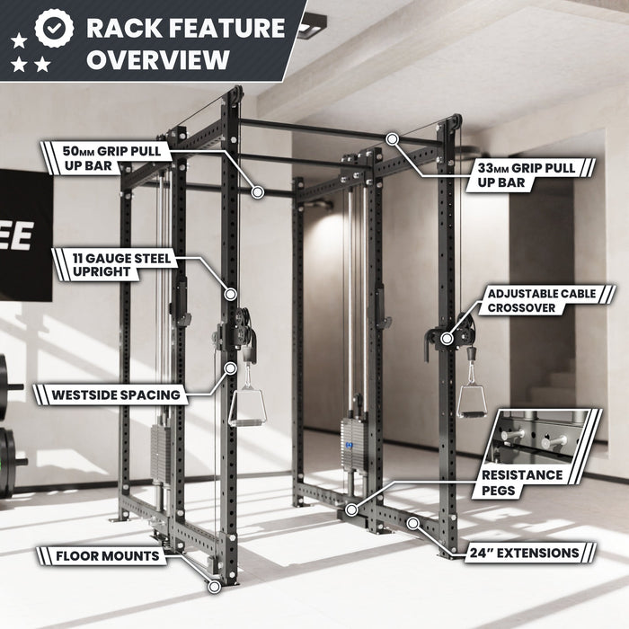 Synergee 2300 Series Power Cage with Synchronized Loaded Cable Cross Overs - Sweatfully