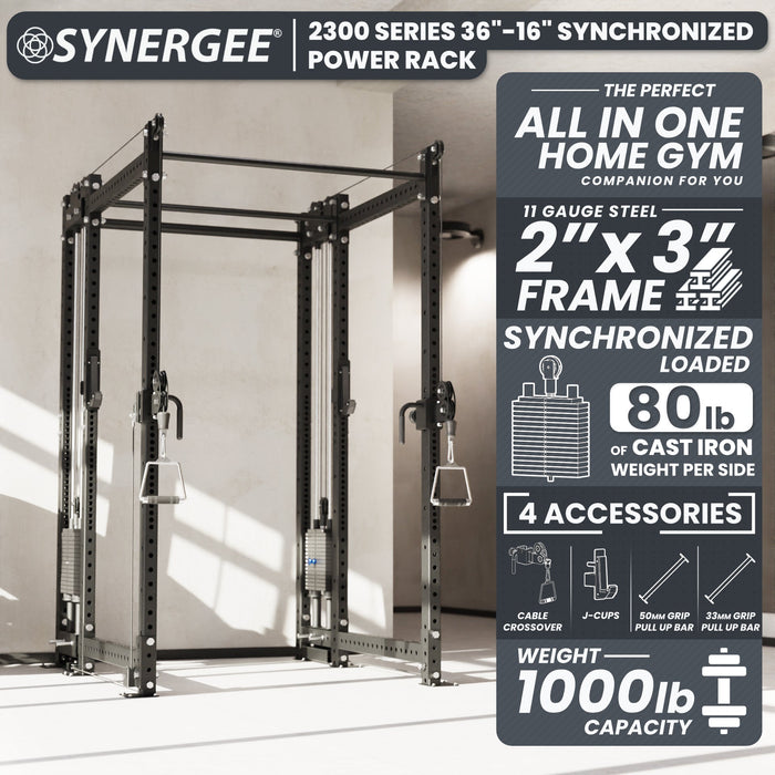 Synergee 2300 Series Power Cage with Synchronized Loaded Cable Cross Overs - Sweatfully