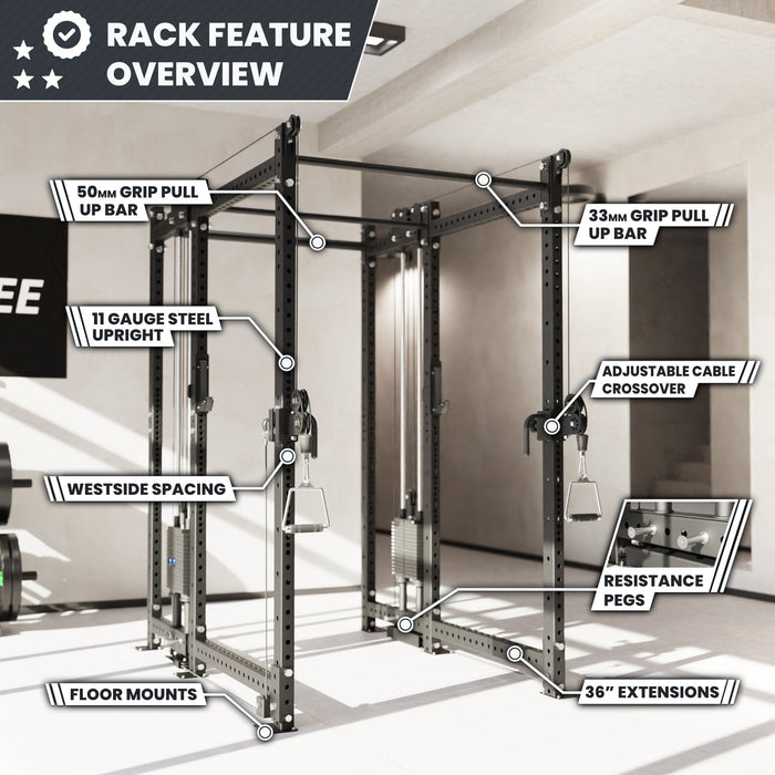 Synergee 2300 Series Power Cage with Synchronized Loaded Cable Cross Overs - Sweatfully
