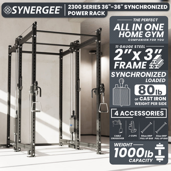 Synergee 2300 Series Power Cage with Synchronized Loaded Cable Cross Overs - Sweatfully
