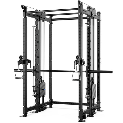 Synergee 2300 Series Power Cage with Synchronized Loaded Cable Cross Overs and Smith Machine - Sweatfully