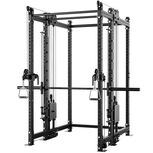 Synergee 2300 Series Power Cage with Synchronized Loaded Cable Cross Overs and Smith Machine - Sweatfully