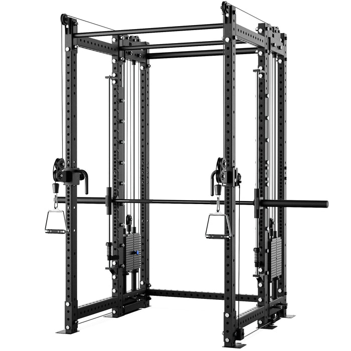 Synergee 2300 Series Power Cage with Synchronized Loaded Cable Cross Overs and Smith Machine - Sweatfully