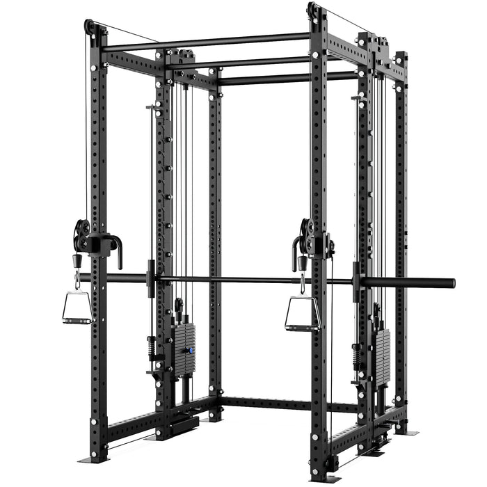 Synergee 2300 Series Power Cage with Synchronized Loaded Cable Cross Overs and Smith Machine - Sweatfully