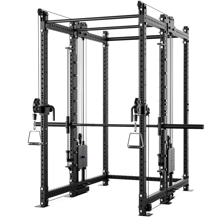 Synergee 2300 Series Power Cage with Synchronized Loaded Cable Cross Overs and Smith Machine - Sweatfully