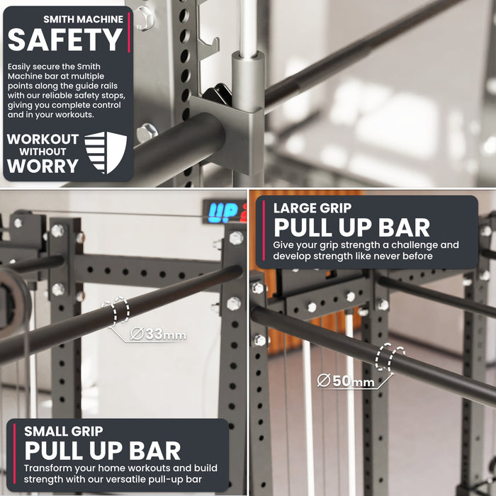 Synergee 2300 Series Power Cage with Plate Loaded Cable Cross Overs and Smith Machine - Sweatfully