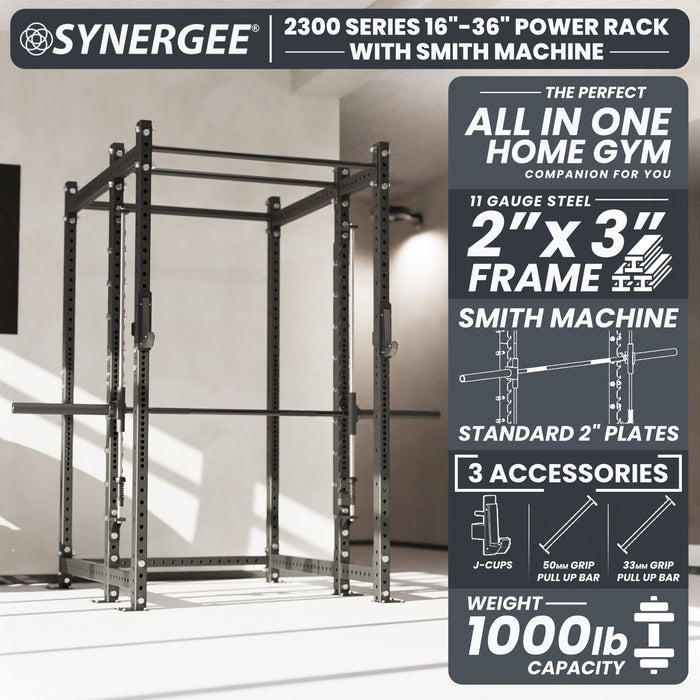 Synergee 2300 Series Power Cage with Smith Machine - Sweatfully