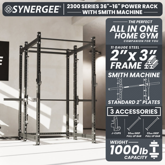 Synergee 2300 Series Power Cage with Smith Machine - Sweatfully