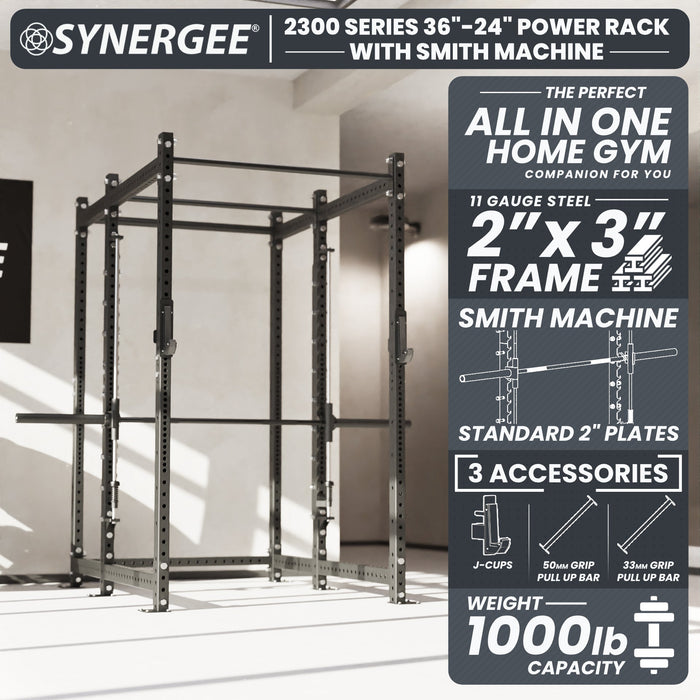Synergee 2300 Series Power Cage with Smith Machine - Sweatfully