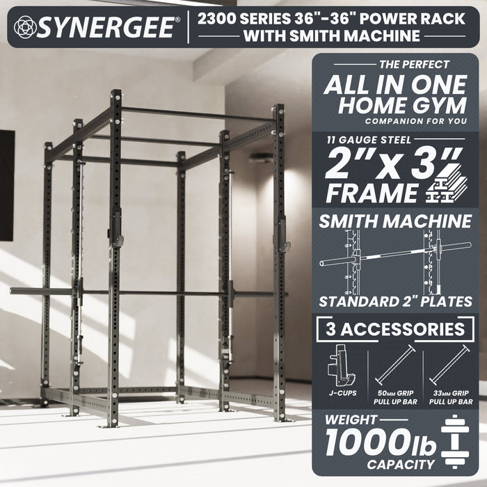 Synergee 2300 Series Power Cage with Smith Machine - Sweatfully