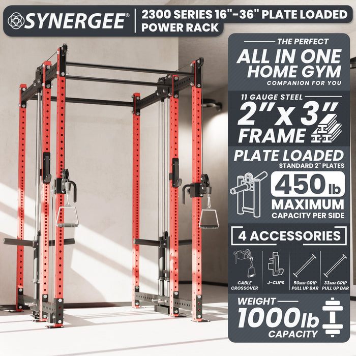 Synergee 2300 Series Power Cage with Plate Loaded Cable Cross Overs - Sweatfully