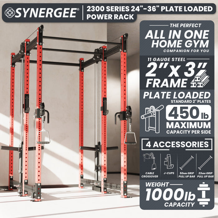 Synergee 2300 Series Power Cage with Plate Loaded Cable Cross Overs - Sweatfully