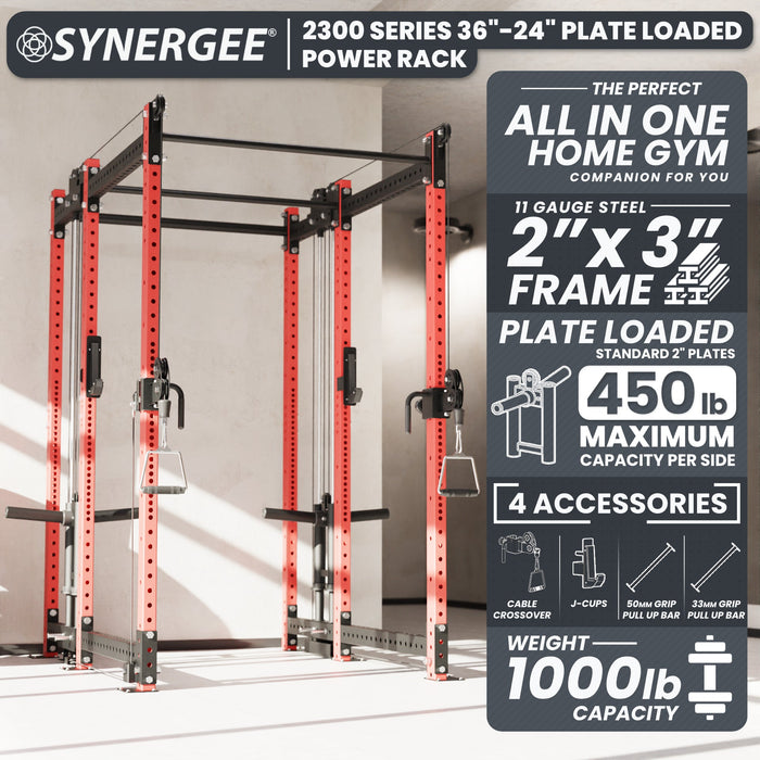 Synergee 2300 Series Power Cage with Plate Loaded Cable Cross Overs - Sweatfully