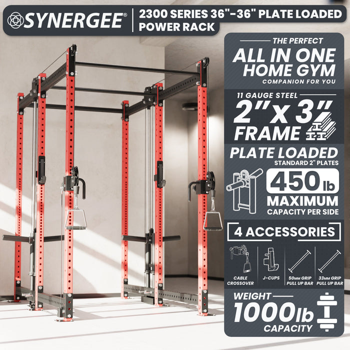 Synergee 2300 Series Power Cage with Plate Loaded Cable Cross Overs - Sweatfully