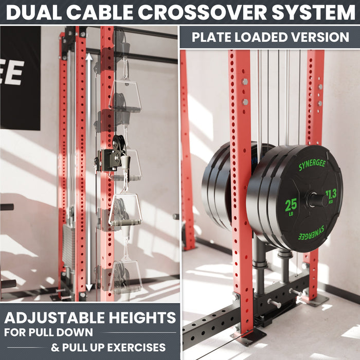 Synergee 2300 Series Power Cage with Plate Loaded Cable Cross Overs and Smith Machine - Sweatfully