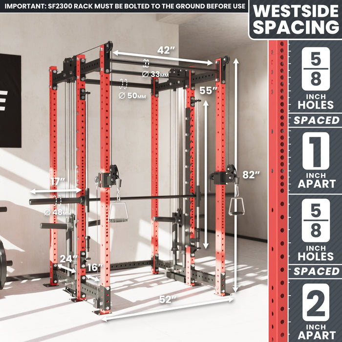 Synergee 2300 Series Power Cage with Plate Loaded Cable Cross Overs and Smith Machine - Sweatfully