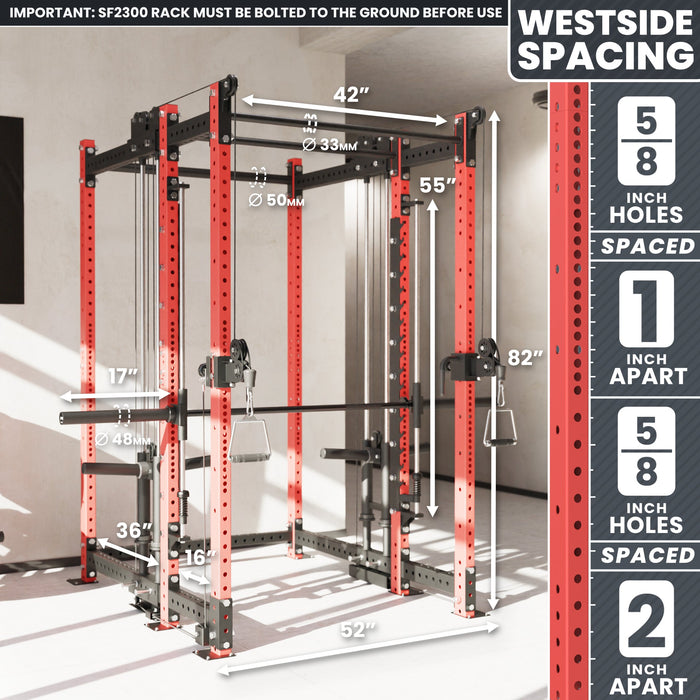 Synergee 2300 Series Power Cage with Plate Loaded Cable Cross Overs and Smith Machine - Sweatfully