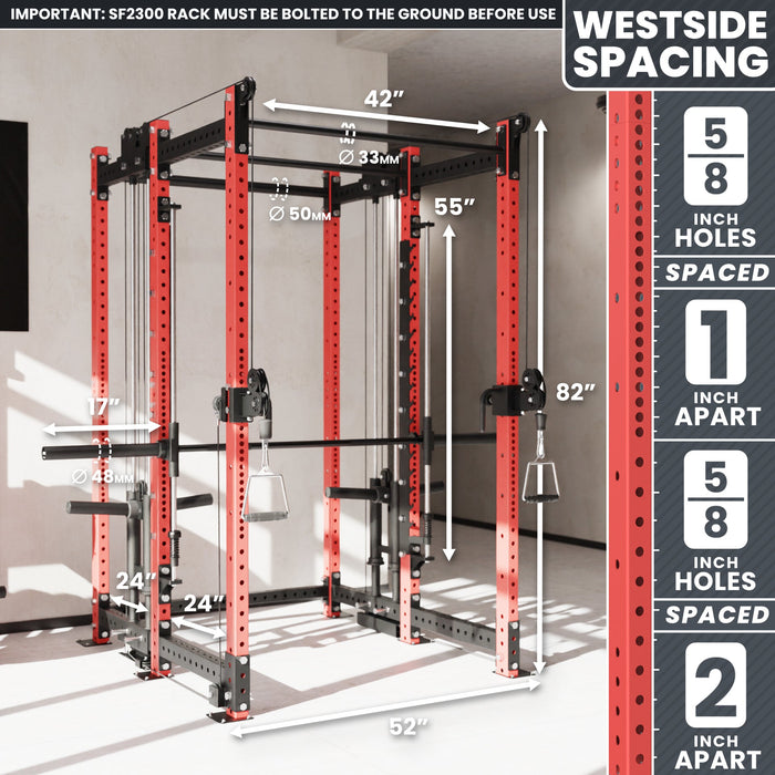 Synergee 2300 Series Power Cage with Plate Loaded Cable Cross Overs and Smith Machine - Sweatfully