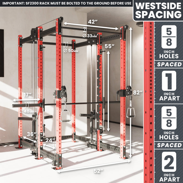 Synergee 2300 Series Power Cage with Plate Loaded Cable Cross Overs and Smith Machine - Sweatfully
