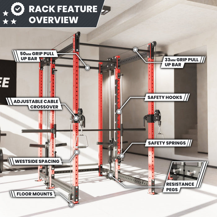 Synergee 2300 Series Power Cage with Plate Loaded Cable Cross Overs and Smith Machine - Sweatfully