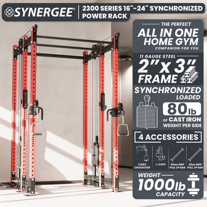 Synergee 2300 Series Power Cage with Synchronized Loaded Cable Cross Overs - Sweatfully
