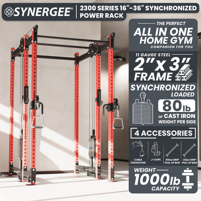 Synergee 2300 Series Power Cage with Synchronized Loaded Cable Cross Overs - Sweatfully