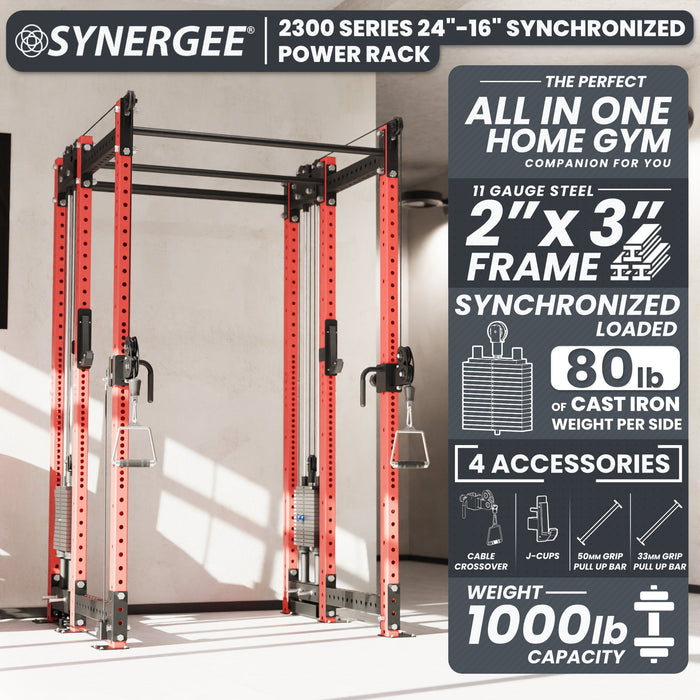 Synergee 2300 Series Power Cage with Synchronized Loaded Cable Cross Overs - Sweatfully