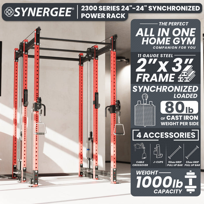 Synergee 2300 Series Power Cage with Synchronized Loaded Cable Cross Overs - Sweatfully