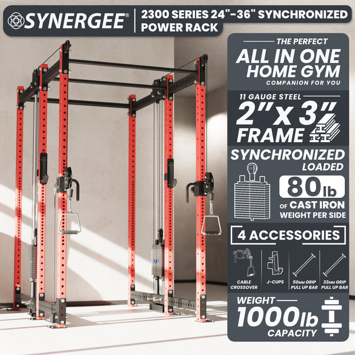 Synergee 2300 Series Power Cage with Synchronized Loaded Cable Cross Overs - Sweatfully