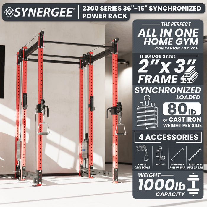 Synergee 2300 Series Power Cage with Synchronized Loaded Cable Cross Overs - Sweatfully