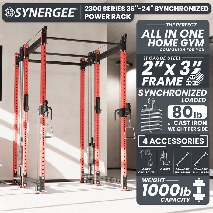 Synergee 2300 Series Power Cage with Synchronized Loaded Cable Cross Overs - Sweatfully