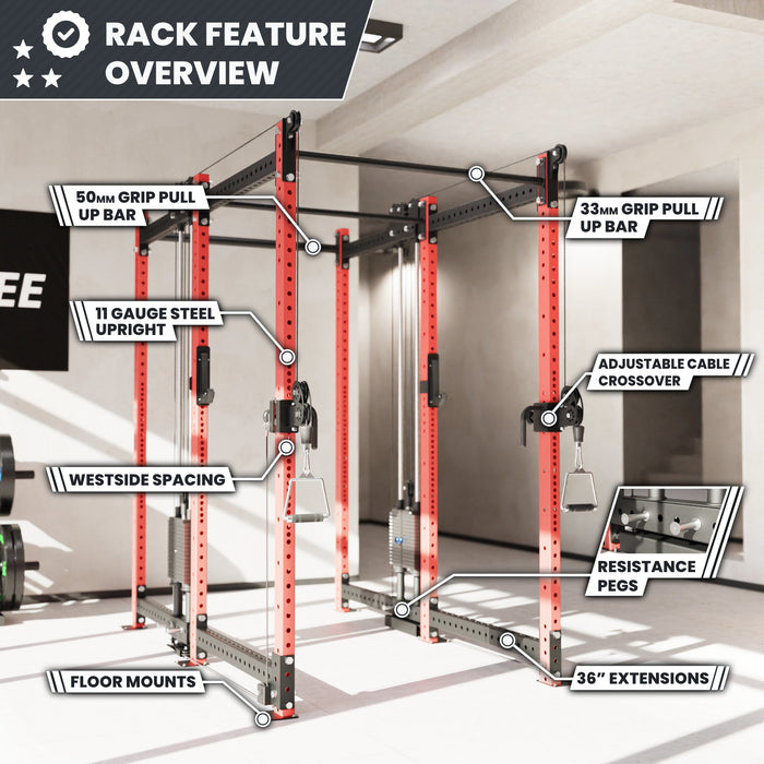 Synergee 2300 Series Power Cage with Synchronized Loaded Cable Cross Overs - Sweatfully