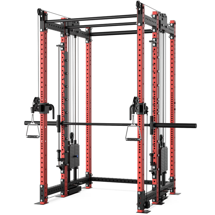 Synergee 2300 Series Power Cage with Synchronized Loaded Cable Cross Overs and Smith Machine - Sweatfully