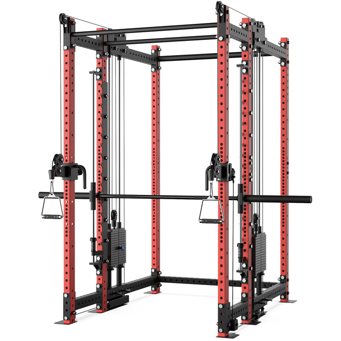 Synergee 2300 Series Power Cage with Synchronized Loaded Cable Cross Overs and Smith Machine - Sweatfully