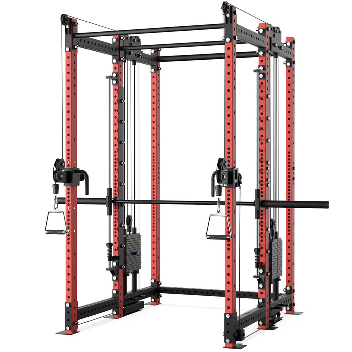 Synergee 2300 Series Power Cage with Synchronized Loaded Cable Cross Overs and Smith Machine - Sweatfully