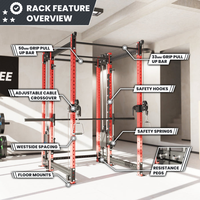 Synergee 2300 Series Power Cage with Synchronized Loaded Cable Cross Overs and Smith Machine - Sweatfully