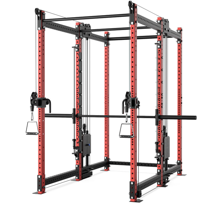 Synergee 2300 Series Power Cage with Synchronized Loaded Cable Cross Overs and Smith Machine - Sweatfully