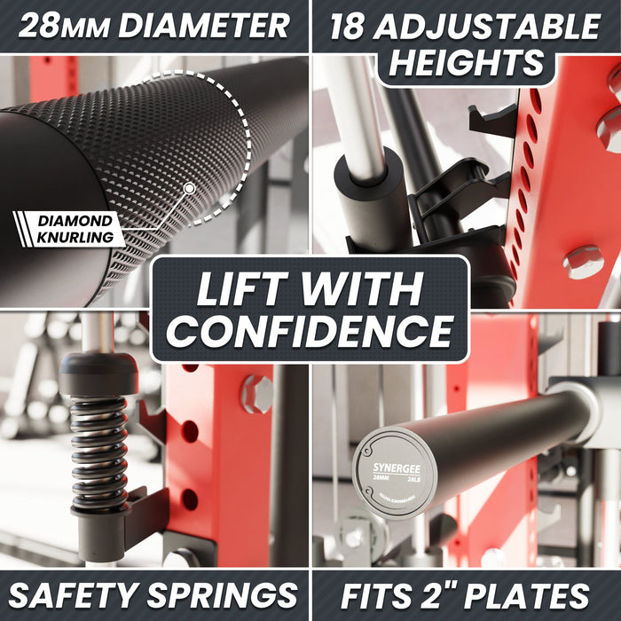 Synergee 2300 Series Power Cage with Synchronized Loaded Cable Cross Overs and Smith Machine - Sweatfully
