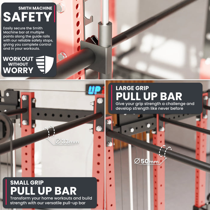 Synergee 2300 Series Power Cage with Synchronized Loaded Cable Cross Overs and Smith Machine - Sweatfully